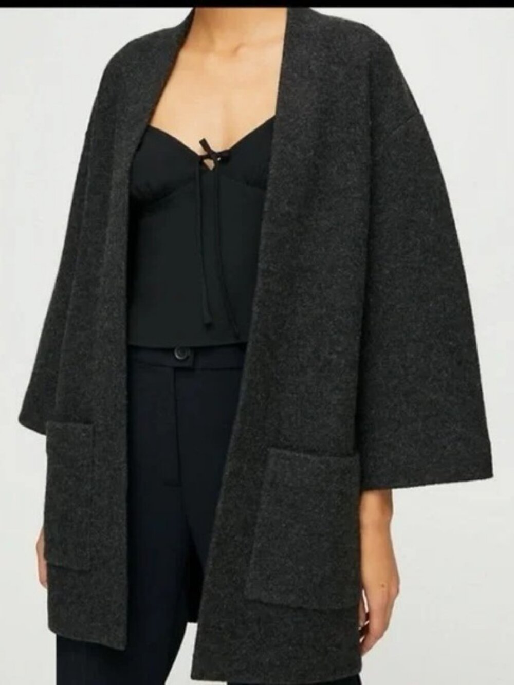 Aritzia Wilfred Brullon 100% Merino Wool Open-Front Cardigan Size XS NWT